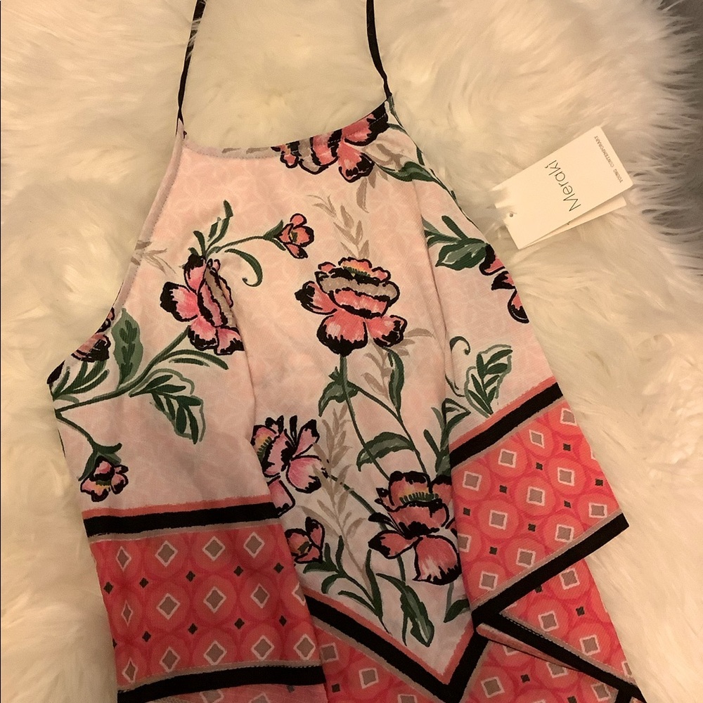 Handkerchief / Scarf Halter Top Flowy Shirt